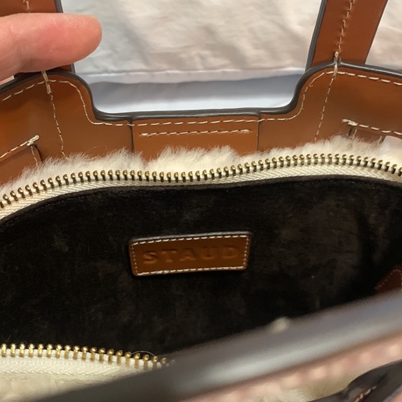 Staud Mini Sherpa Basket Weave Bag Rare NWT Handle Crossbody Combo Has Bag Tags - Picture 4 of 7